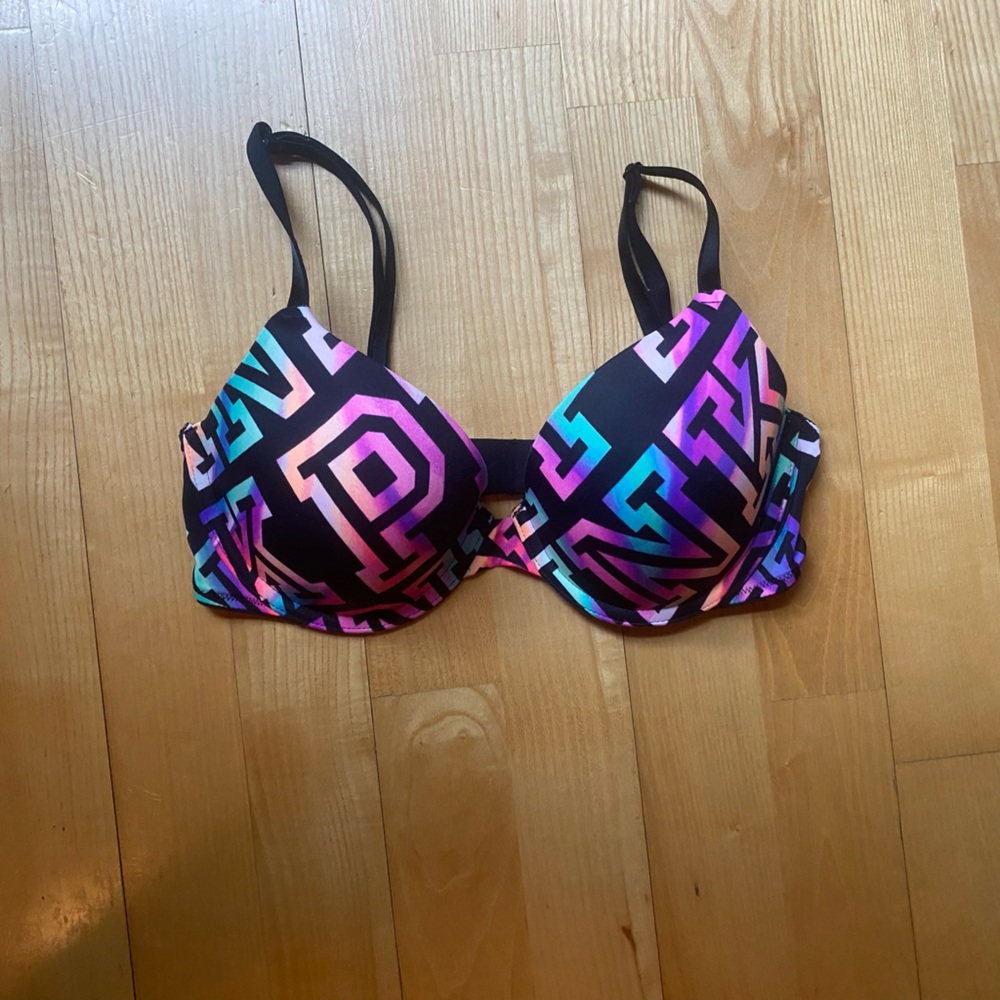 Pink Graphic Lounge Bra. Size 34C.